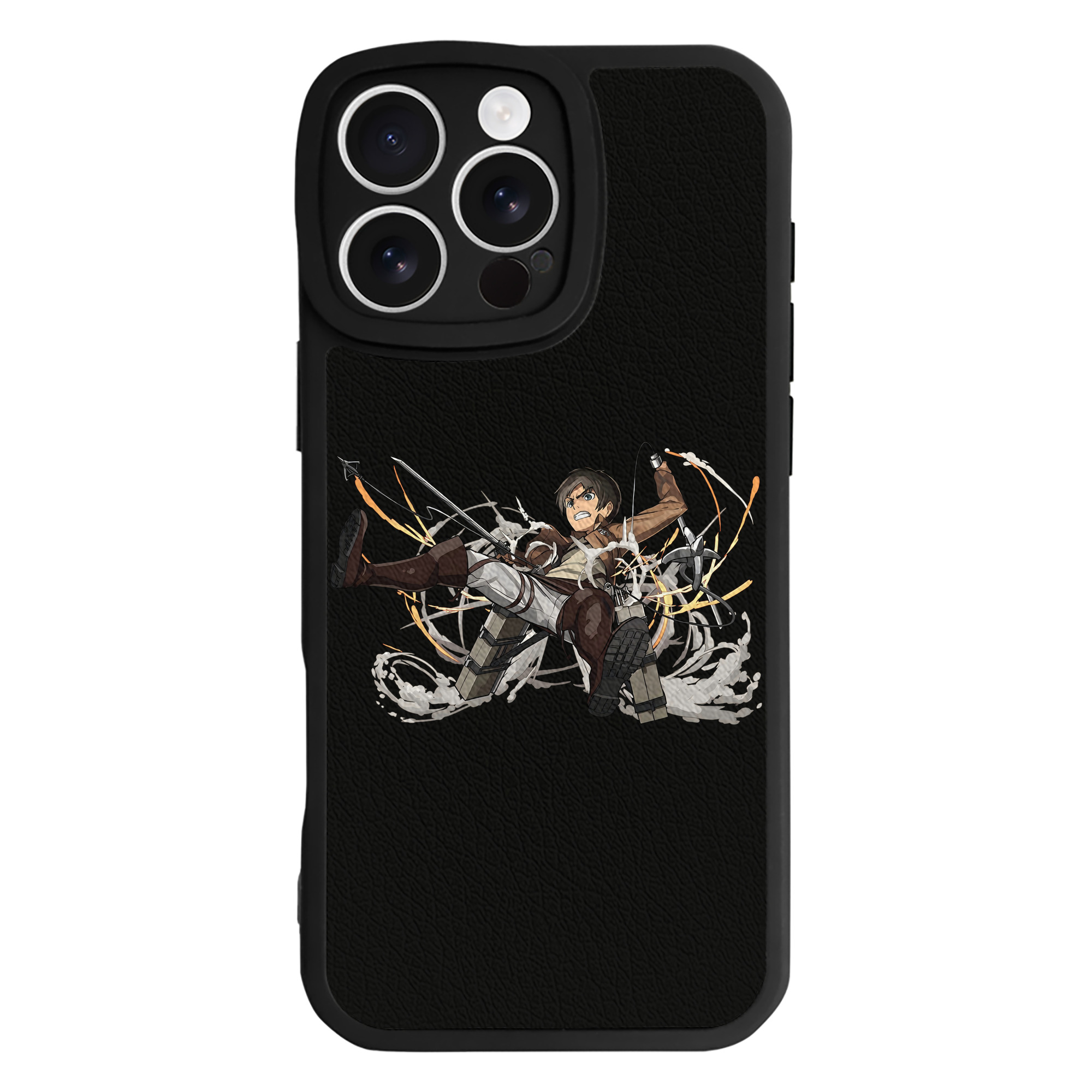 （画像用） 進撃の巨人 エレン･イェーガー Attack on Titan Eren Jäger 【iPhone 16シリーズ対応】シリコンスマホケース（レザー調） 材質：シリコン
